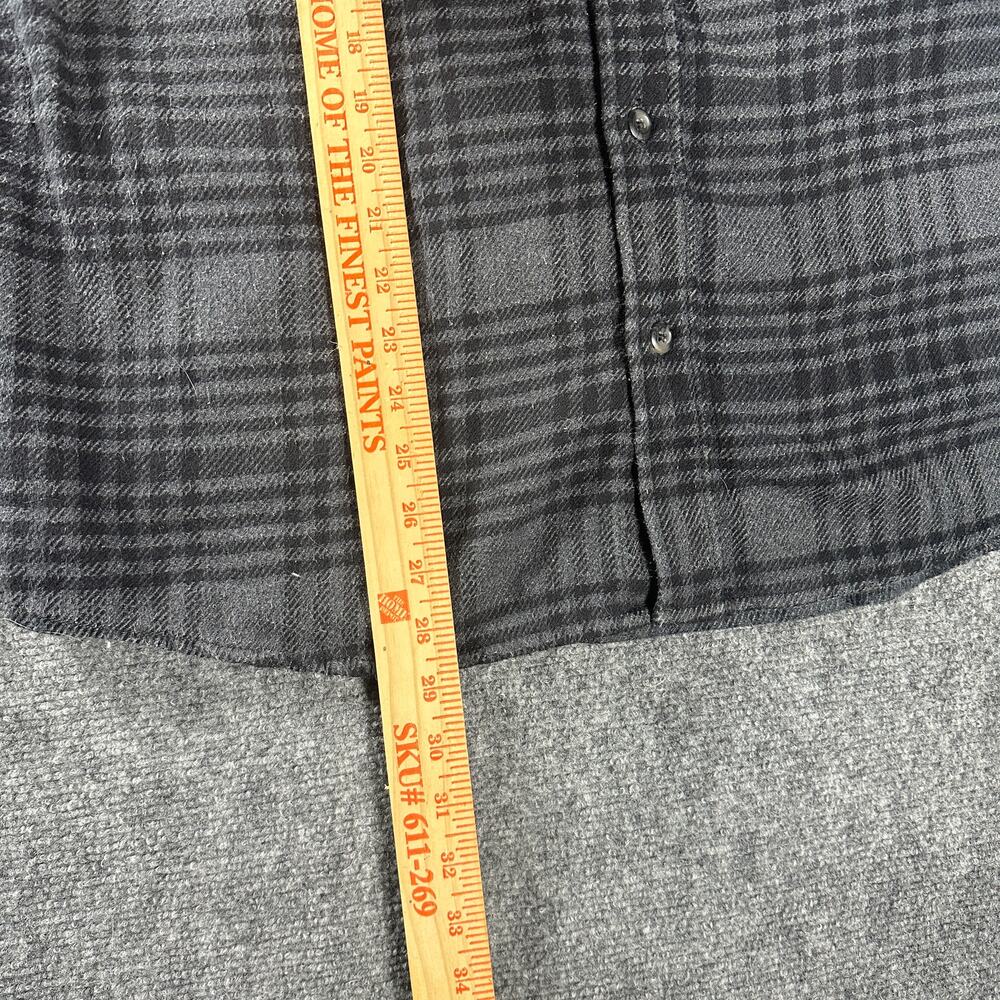 Orvis Mens Large Gray Plaid Heavy Flannel Shirt Button Up Soft Outdoor Hiking - Picture 6 of 7